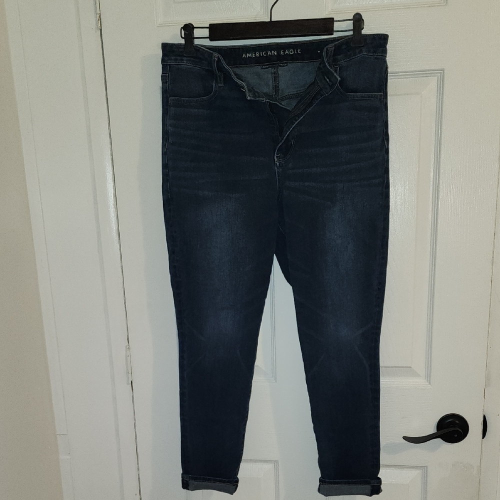 American Eagle Outfitters Women's Dark Blue Skinny Jeans
